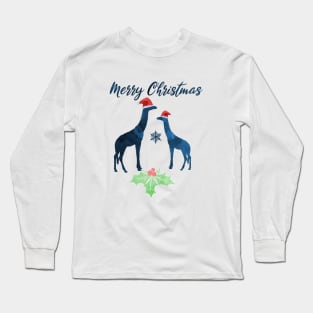 Christmas Giraffe Artwork Long Sleeve T-Shirt